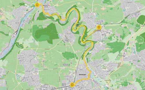 Kartenübersicht vom Wanderweg in Waiblingen.